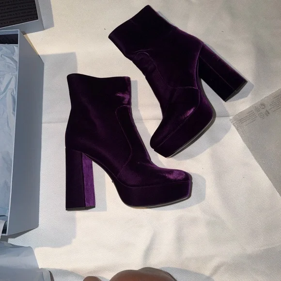 PRADA CALZATURE DONNA Platform Boots| size 40.5 | Color - Mora (Purple) - Picture 13 of 17